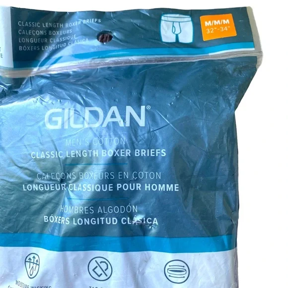 Mens Boxer Brief Cotton Underwear Grey/Black 3 Pack Tag-Free Waistband Gildan - Picture 2 of 10